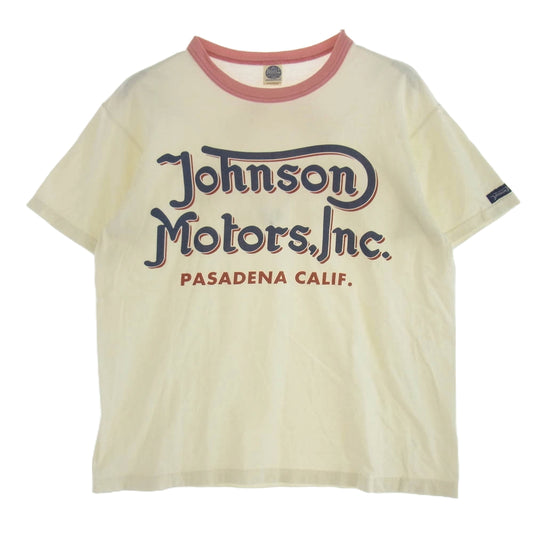 The REAL McCOY'S ザリアルマッコイズ TOY'S MCCOY トイズマッコイ ジョンソン モーター 半袖 Tシャツ オフホワイト系 L【中古】