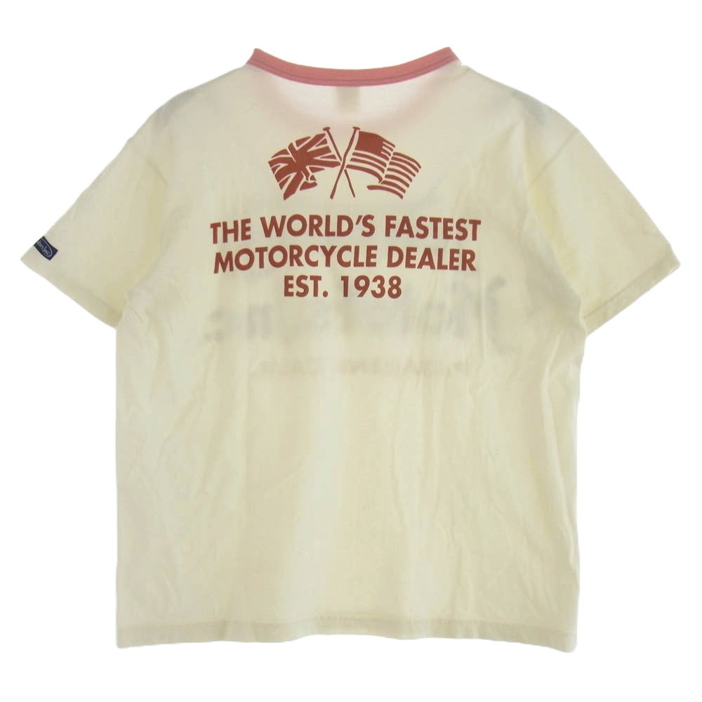 The REAL McCOY'S ザリアルマッコイズ TOY'S MCCOY トイズマッコイ ジョンソン モーター 半袖 Tシャツ オフホワイト系 L【中古】