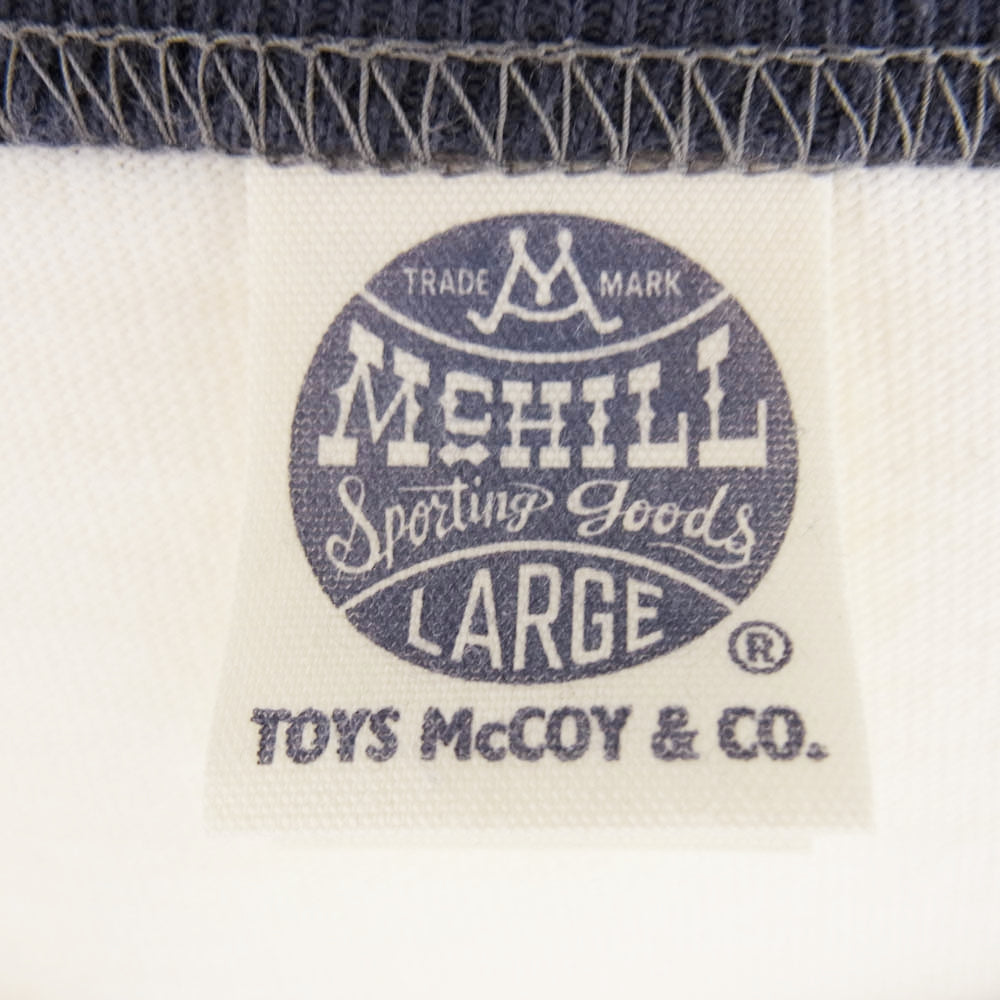 The REAL McCOY'S ザリアルマッコイズ TOY'S MCCOY トイズマッコイ BECK ラグラン ネイビー 半袖 Tシャツ オフホワイト系 L【中古】