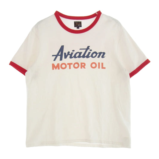 The REAL McCOY'S ザリアルマッコイズ TOY'S MCCOY トイズマッコイ MOTOR OIL 半袖 Tシャツ ホワイト系 L【中古】
