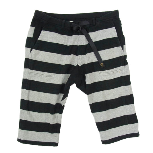 WESTRIDE ウエストライド BORDER SHORTS PANTS ボーダー ショート パンツ グレー ブラック系 34【中古】