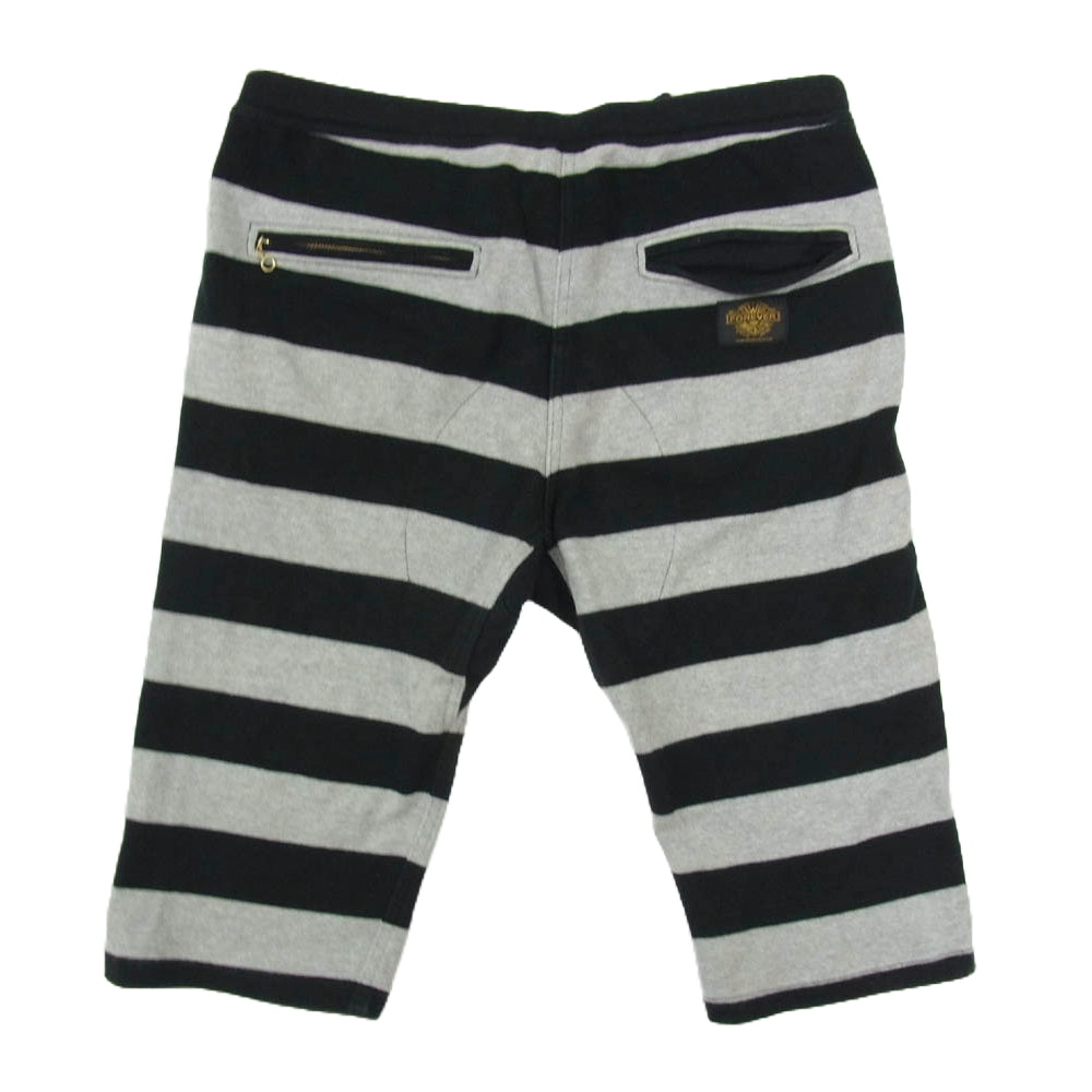 WESTRIDE ウエストライド BORDER SHORTS PANTS ボーダー ショート パンツ グレー ブラック系 34【中古】