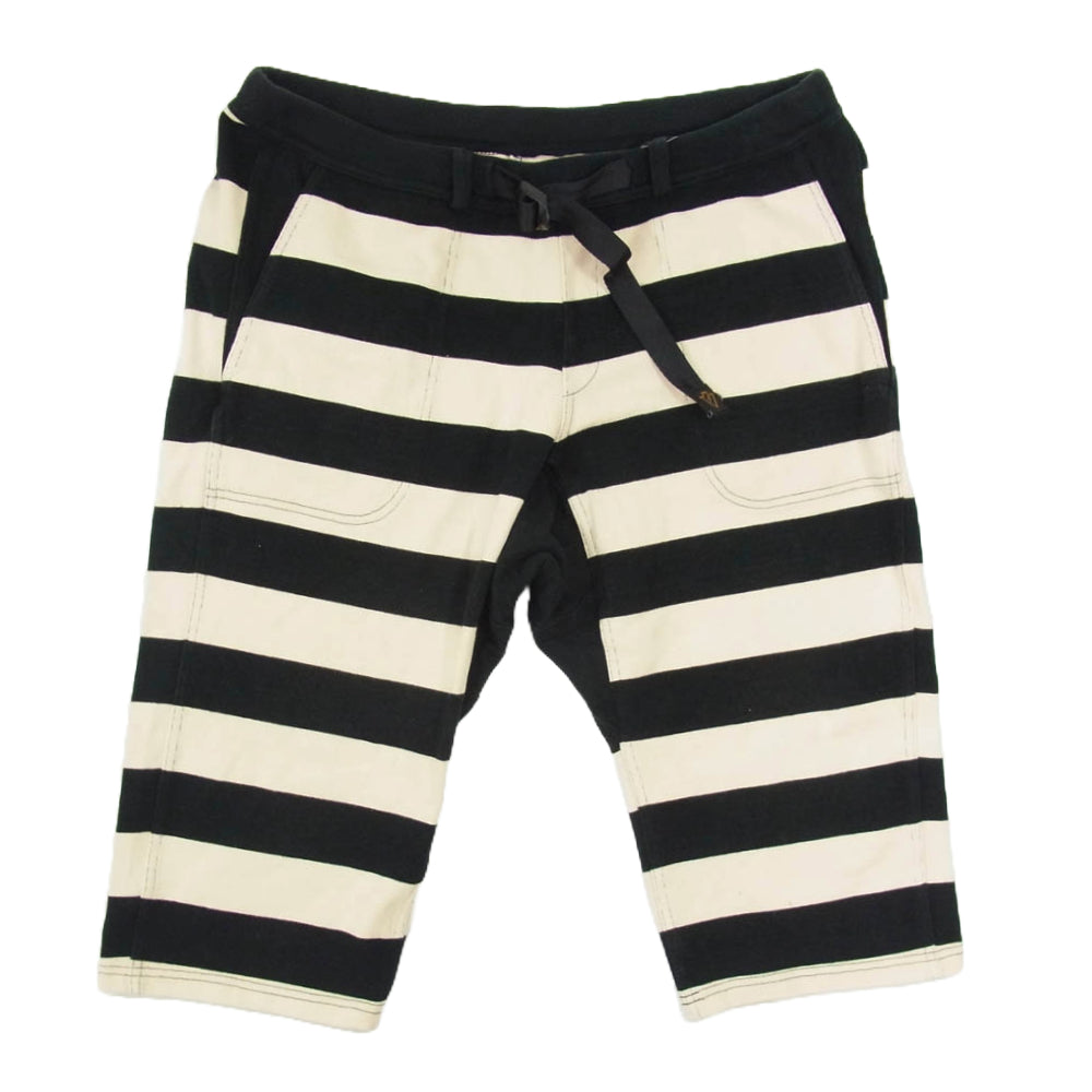 WESTRIDE ウエストライド BORDER SHORTS PANTS ボーダー ショート パンツ ホワイト ブラック系 34【中古】