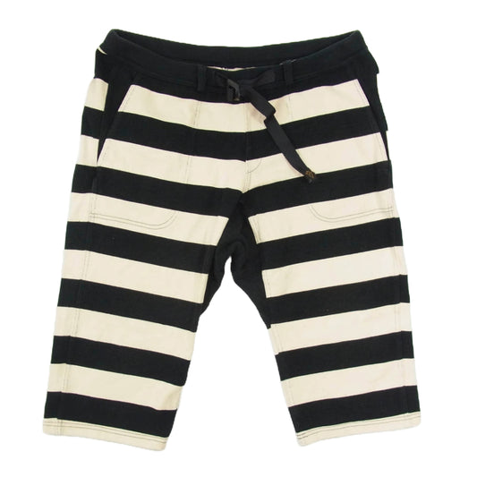 WESTRIDE ウエストライド BORDER SHORTS PANTS ボーダー ショート パンツ ホワイト ブラック系 34【中古】