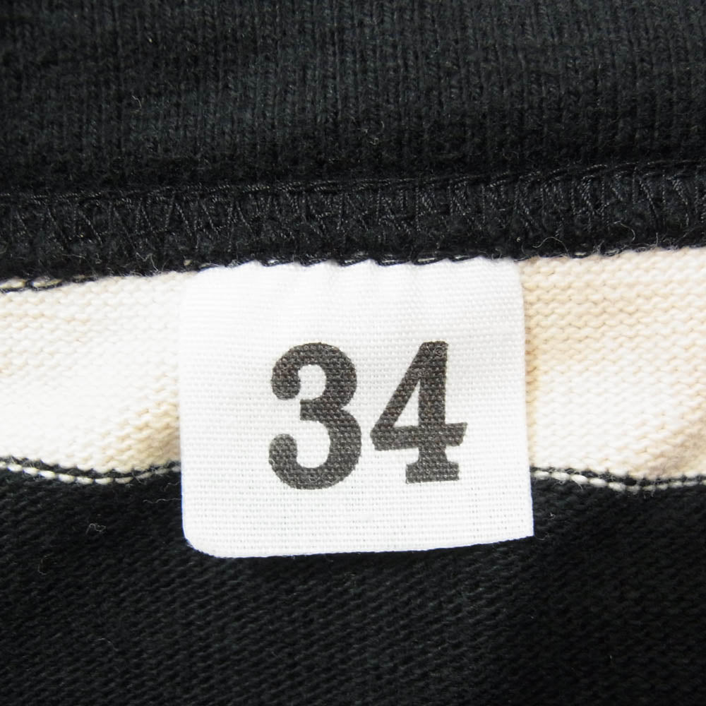 WESTRIDE ウエストライド BORDER SHORTS PANTS ボーダー ショート パンツ ホワイト ブラック系 34【中古】