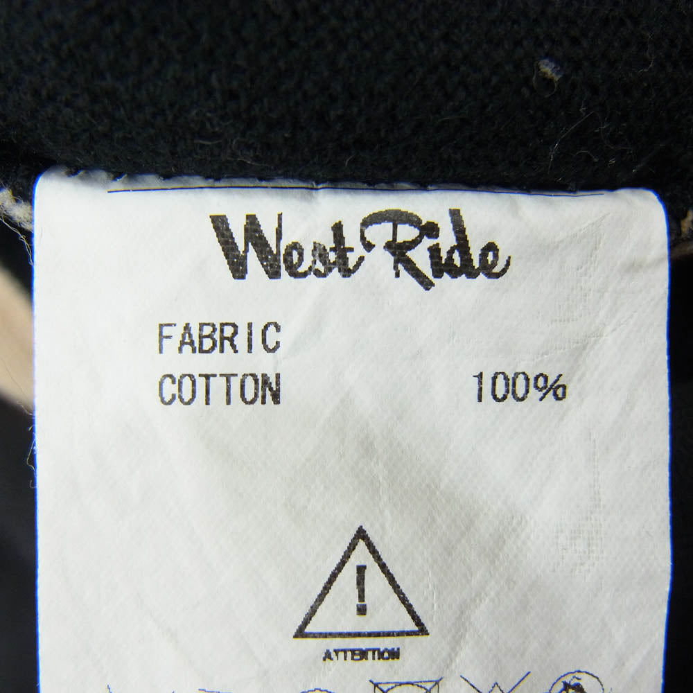WESTRIDE ウエストライド BORDER SHORTS PANTS ボーダー ショート パンツ ホワイト ブラック系 34【中古】