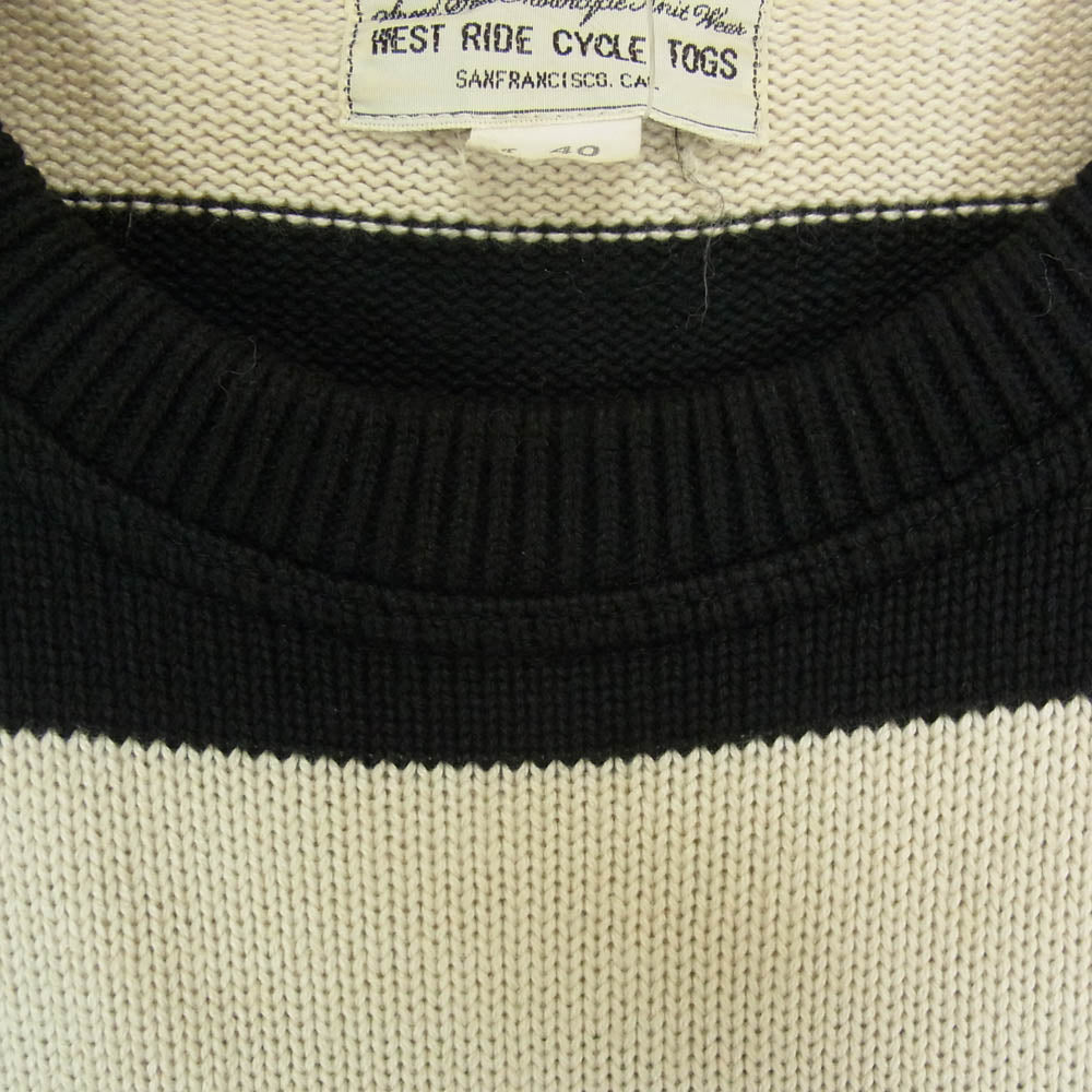 WESTRIDE ウエストライド ボーダー ニット ブラック系 40【中古】