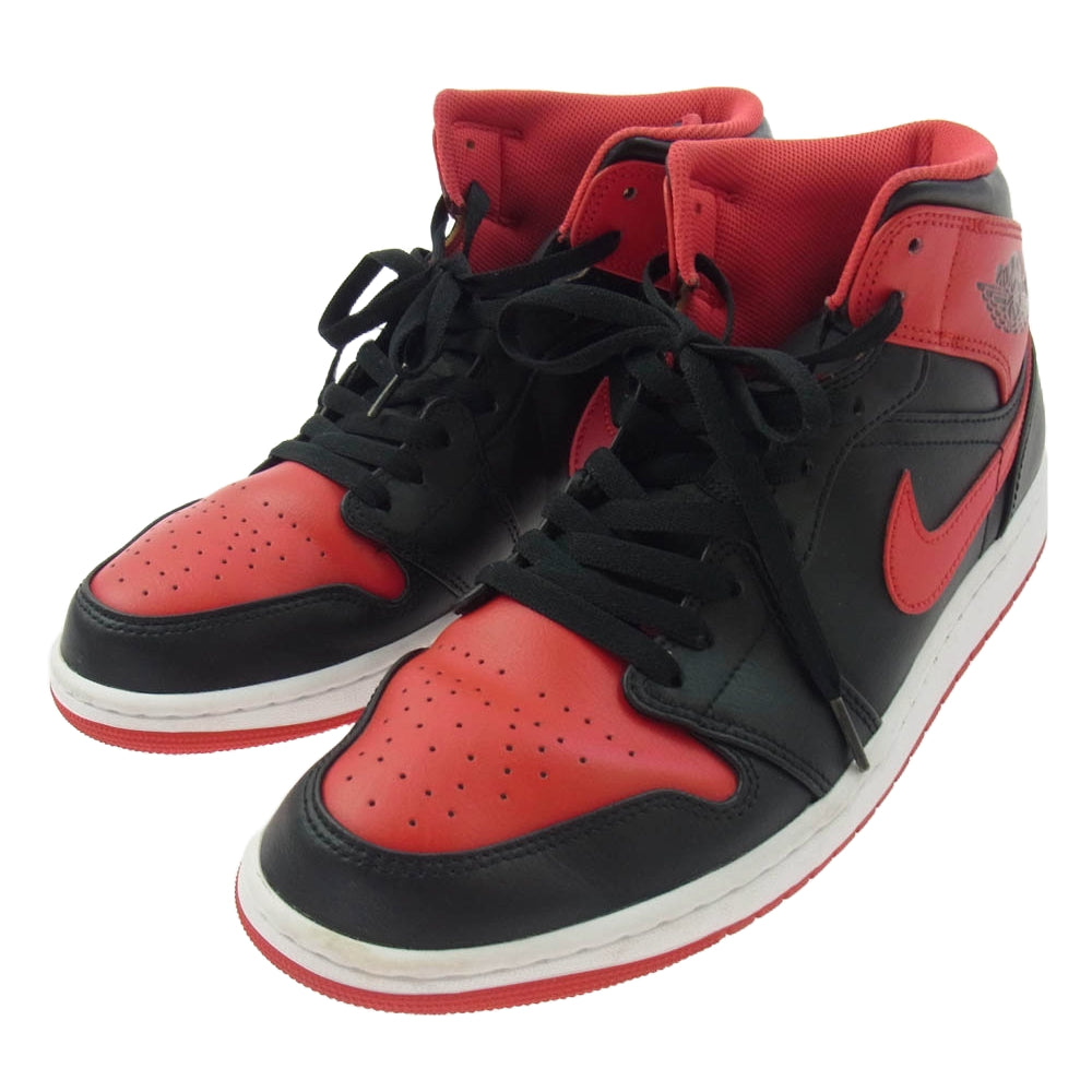 NIKE ナイキ DQ8426-060 Air Jordan 1 Mid Bred Toe エアジョーダン ミッド ブレッド トゥ レッド系 ブラック系 29cm【中古】