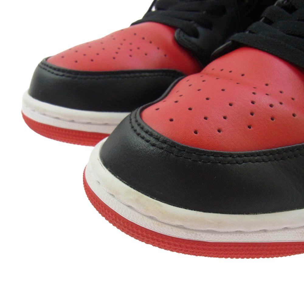 NIKE ナイキ DQ8426-060 Air Jordan 1 Mid Bred Toe エアジョーダン ミッド ブレッド トゥ レッド系 ブラック系 29cm【中古】