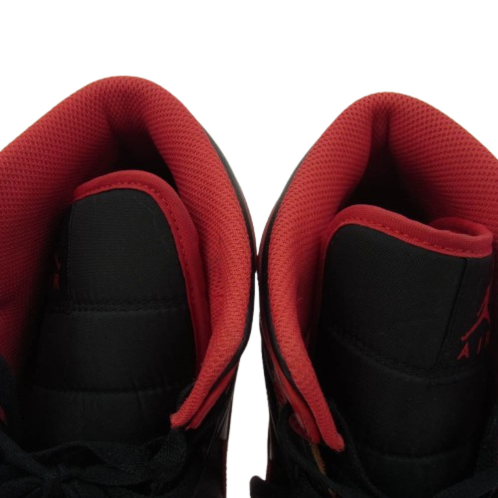 NIKE ナイキ DQ8426-060 Air Jordan 1 Mid Bred Toe エアジョーダン ミッド ブレッド トゥ レッド系 ブラック系 29cm【中古】