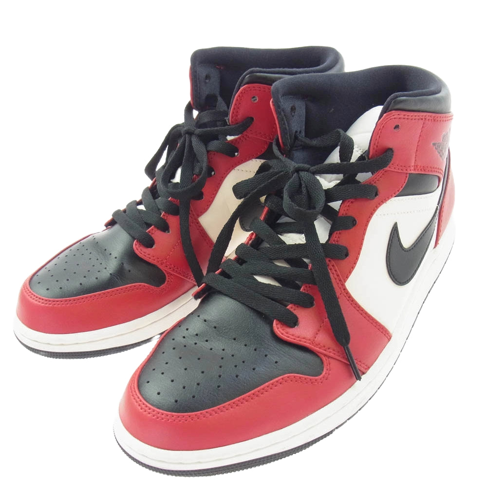 NIKE ナイキ 554724-069 AIR JORDAN 1 MID CHICAGO BLACK TOE エアジョーダン ミッド シカゴ ブラック トゥ ブラック系 レッド系 29cm【中古】