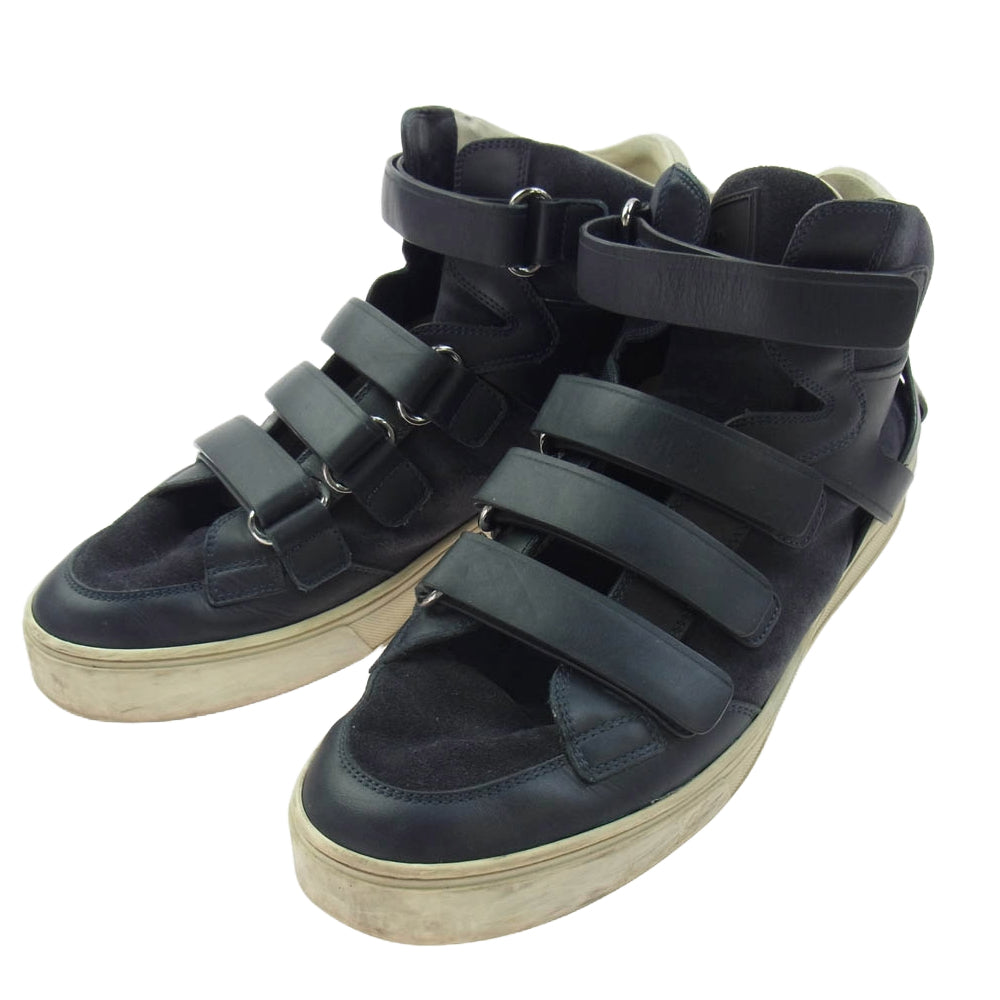 LOUIS VUITTON ルイ・ヴィトン ベルクロ スエード ハイカット スニーカー ネイビー系 8【中古】