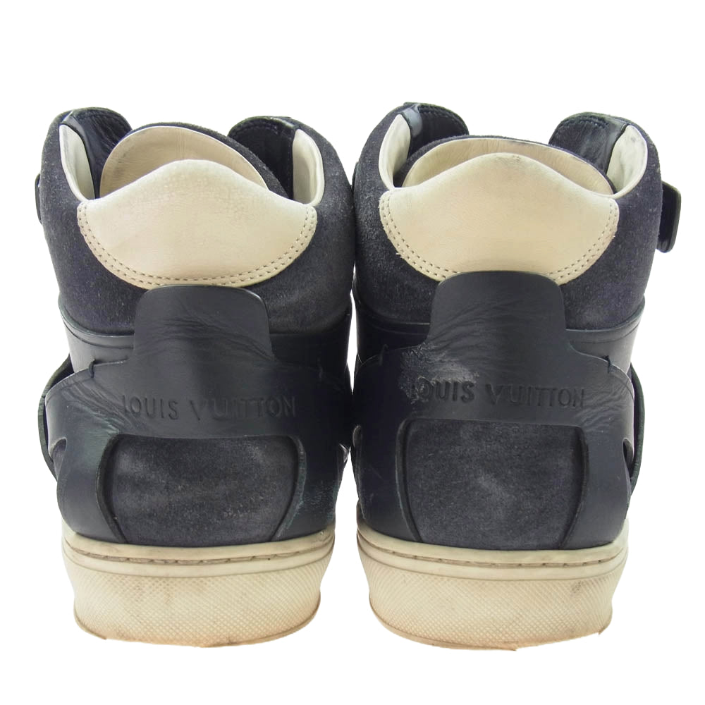 LOUIS VUITTON ルイ・ヴィトン ベルクロ スエード ハイカット スニーカー ネイビー系 8【中古】
