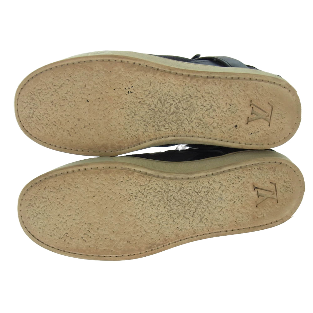 LOUIS VUITTON ルイ・ヴィトン ベルクロ スエード ハイカット スニーカー ネイビー系 8【中古】