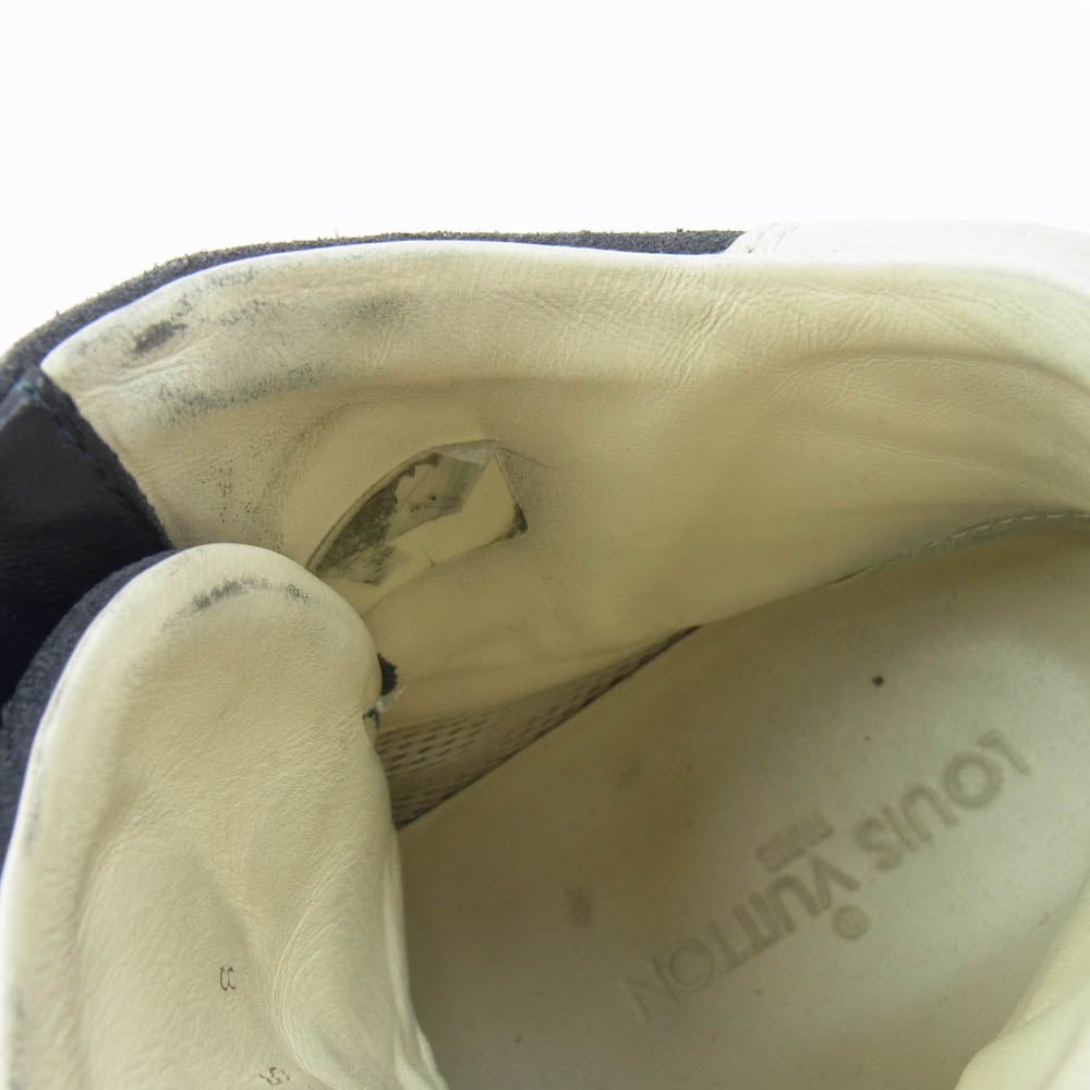 LOUIS VUITTON ルイ・ヴィトン ベルクロ スエード ハイカット スニーカー ネイビー系 8【中古】