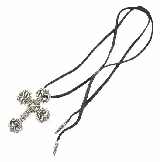 CHROME HEARTS クロムハーツ（原本無） FILIG CROSS-SM LB フィリグリークロス スモール wレザーブレイド ネックレス シルバー系【中古】