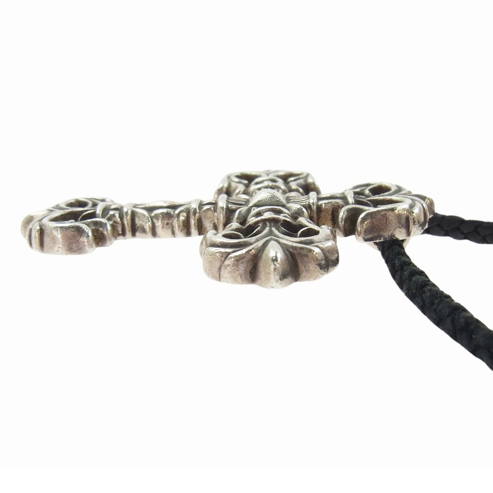 CHROME HEARTS クロムハーツ（原本無） FILIG CROSS-SM LB フィリグリークロス スモール wレザーブレイド ネックレス シルバー系【中古】