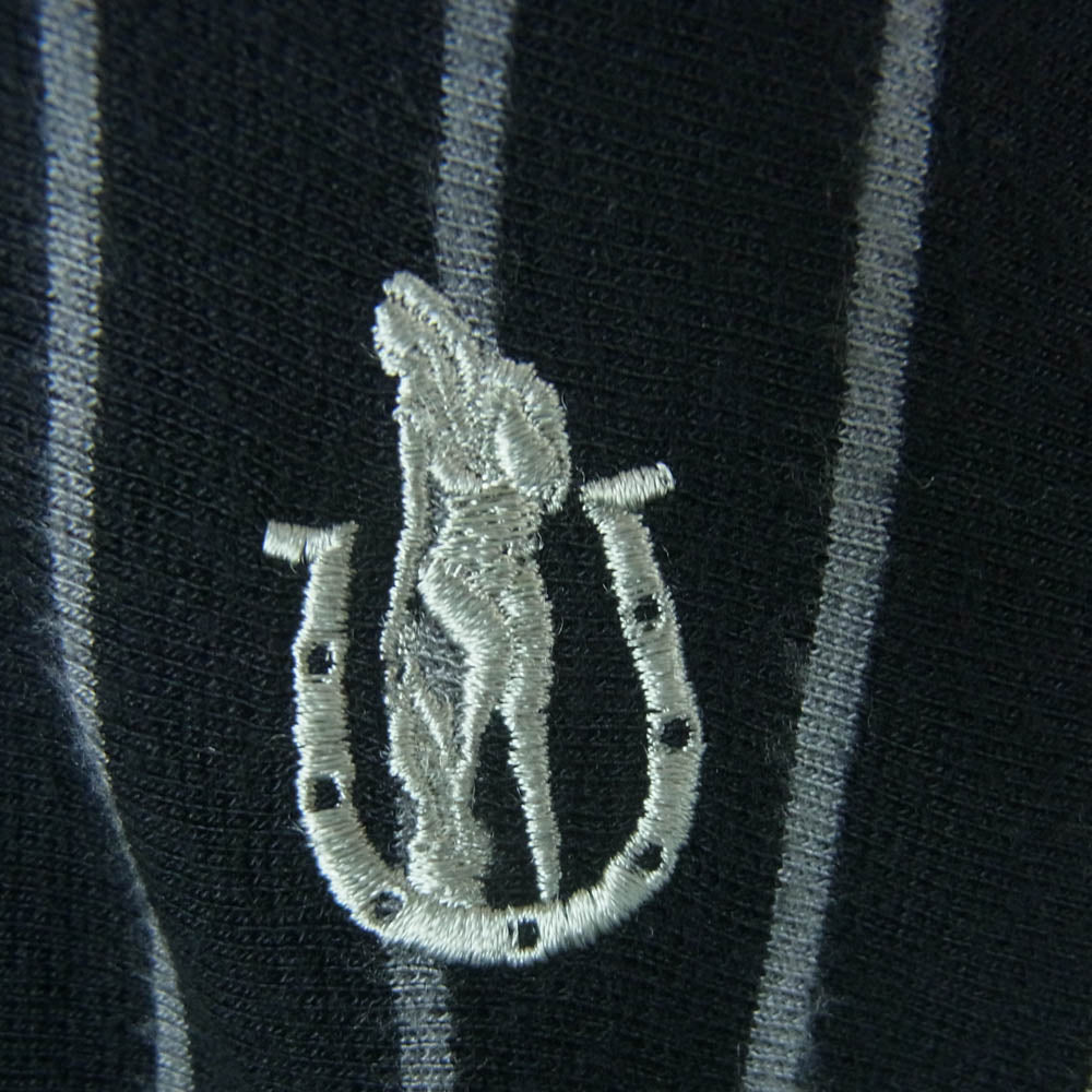 HYSTERIC GLAMOUR ヒステリックグラマー ストライプ パンツ レーヨン シルク 日本製 ブラック系 グレー系 S【中古】