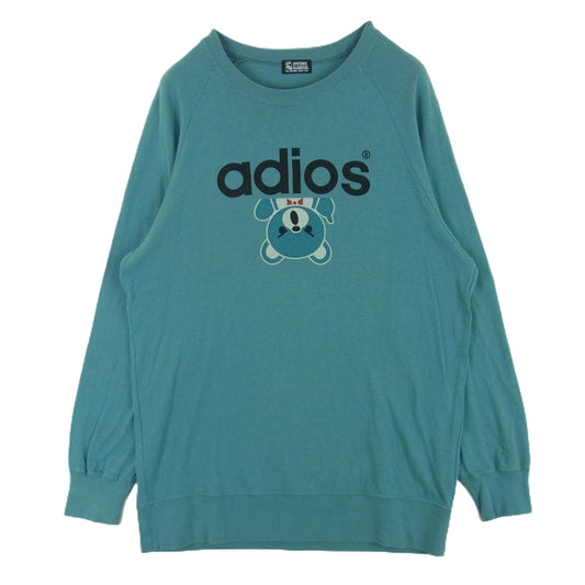 HYSTERIC GLAMOUR ヒステリックグラマー 01181CL02 ヒスベア adios プリント 長袖 Tシャツ 日本製 ライトブルー系 FREE【中古】