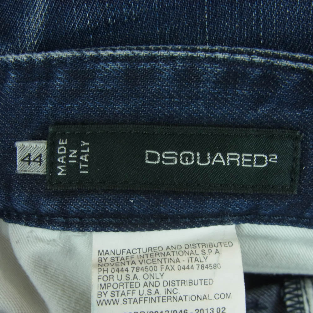 DSQUARED2 ディースクエアード S74LA0564 ボタンフライ デニム パンツ イタリア製 インディゴブルー系 44【中古】