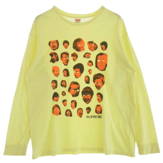 Supreme シュプリーム 19AW Faces LS Tee フェイス 長袖 Tシャツ イエロー系 XL【中古】