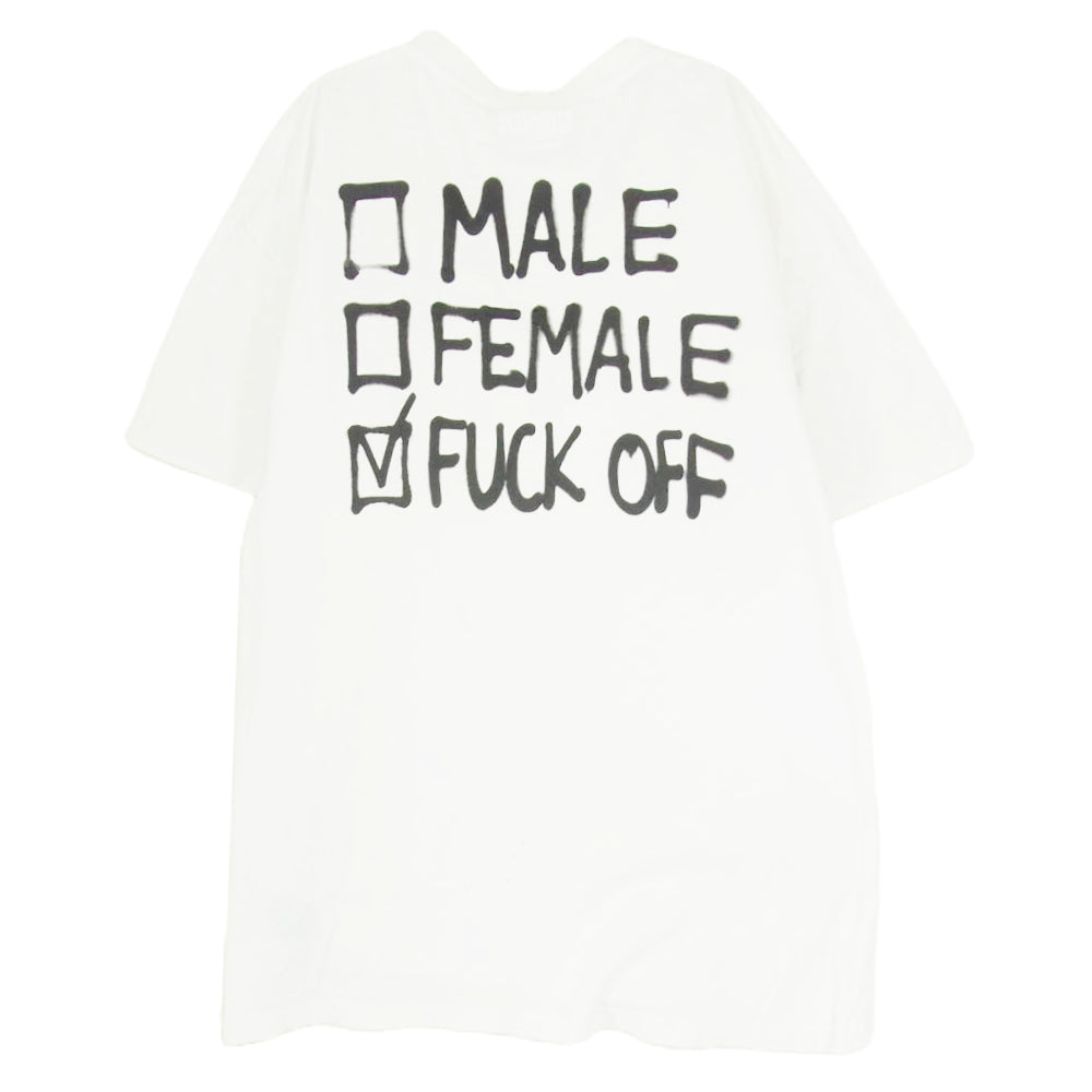 VETEMENTS ヴェトモン 20SS UAH21TR512 Male Female Fuck Off T Shirt 半袖 Tシャツ ホワイト系 S【中古】