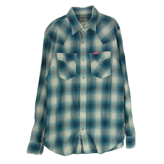 HYSTERIC GLAMOUR ヒステリックグラマー 02221AH03 02221AH03 SOCIAL CLUB GIRL 刺繍 ウエスタン シャツ グリーン系 L【中古】