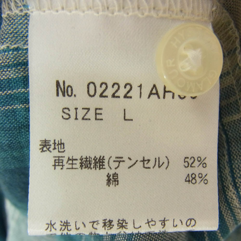 HYSTERIC GLAMOUR ヒステリックグラマー 02221AH03 02221AH03 SOCIAL CLUB GIRL 刺繍 ウエスタン シャツ グリーン系 L【中古】