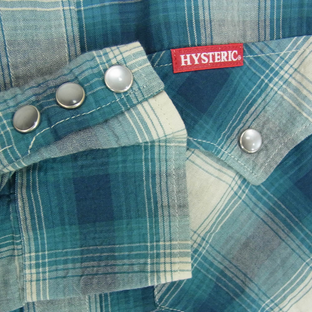 HYSTERIC GLAMOUR ヒステリックグラマー 02221AH03 02221AH03 SOCIAL CLUB GIRL 刺繍 ウエスタン シャツ グリーン系 L【中古】