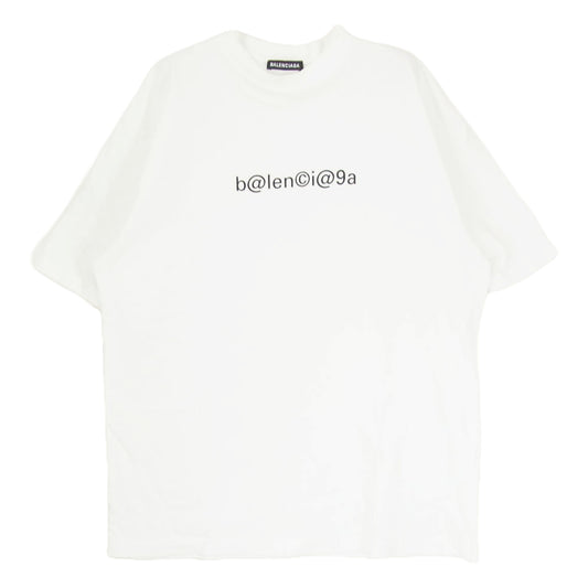 BALENCIAGA バレンシアガ 20SS JP57 2019 03150 SYMBOLIC LOGO TEE ロゴ 半袖 Tシャツ ホワイト系 XS【中古】