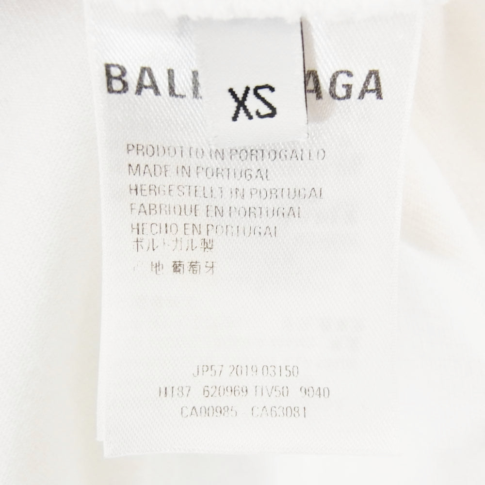 BALENCIAGA バレンシアガ 20SS JP57 2019 03150 SYMBOLIC LOGO TEE ロゴ 半袖 Tシャツ ホワイト系 XS【中古】