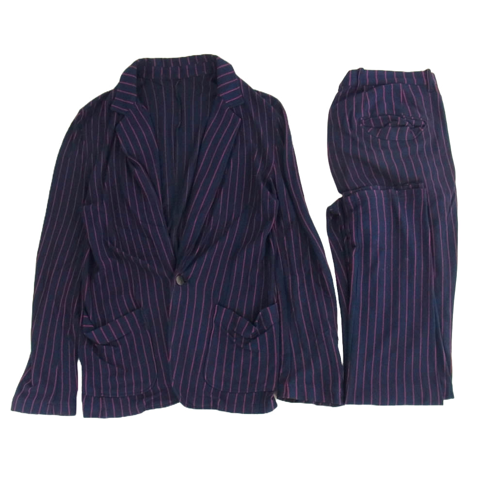 HYSTERIC GLAMOUR ヒステリックグラマー ストライプ セットアップ ネイビー系 上：M　下：S【中古】