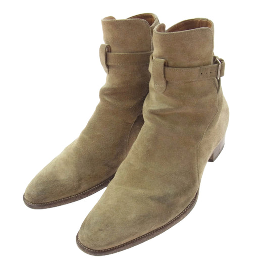 SAINT LAURENT サンローラン 498372 BT300 9870 WYATT 30 JODHPUR BOOTS ワイアット ジョッパーズ アンクル ブーツ ライトブラウン系 41.5【中古】