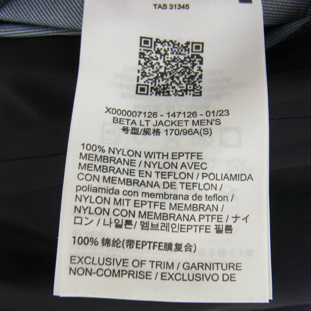 ARC'TERYX アークテリクス X000007126-147126 BETA LT JACKET ベータ ジャケット マウンテン パーカー ブラック系 S【中古】