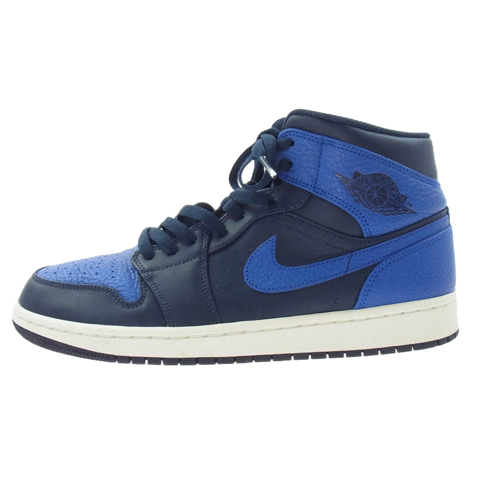 NIKE ナイキ 554724-412 Air Jordan 1 Mid Obsidian Game Royal AJ1 エアジョーダン1 ミッド スニーカー ブルー系 ネイビー系 28cm【中古】