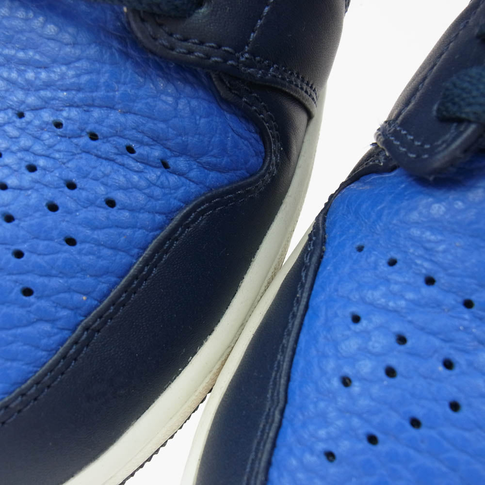 NIKE ナイキ 554724-412 Air Jordan 1 Mid Obsidian Game Royal AJ1 エアジョーダン1 ミッド スニーカー ブルー系 ネイビー系 28cm【中古】