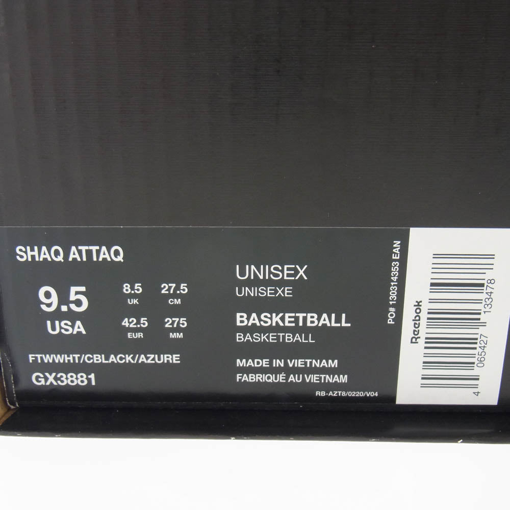 Reebok リーボック GX3881 Shaq Attaq Footwear White/Core Black/Azule シャック アタック ハイカットスニーカー ホワイト系 ライトブルー系 27.5cm【中古】