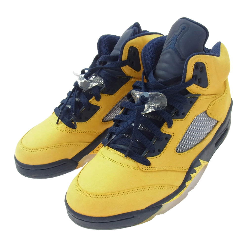 NIKE ナイキ CQ9541-704 AIR JORDAN 5 MICHIGAN エアジョーダン5 ミシガン スニーカー イエロー系 ネイビー系 28cm【中古】