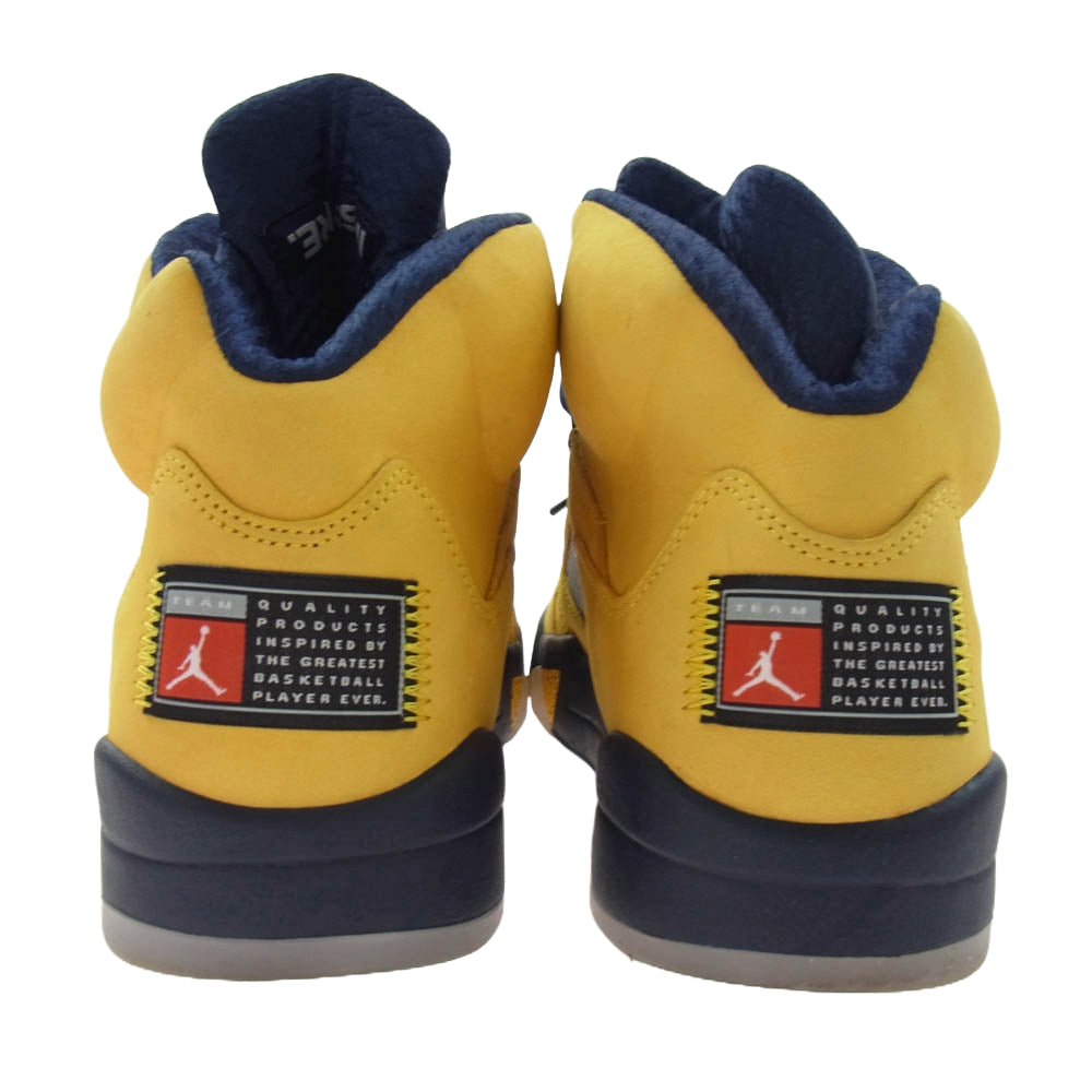 NIKE ナイキ CQ9541-704 AIR JORDAN 5 MICHIGAN エアジョーダン5 ミシガン スニーカー イエロー系 ネイビー系 28cm【中古】