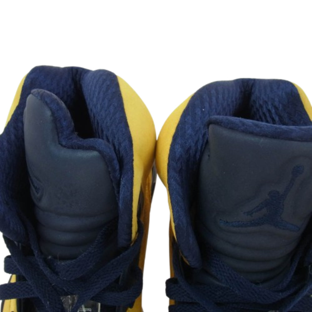 NIKE ナイキ CQ9541-704 AIR JORDAN 5 MICHIGAN エアジョーダン5 ミシガン スニーカー イエロー系 ネイビー系 28cm【中古】