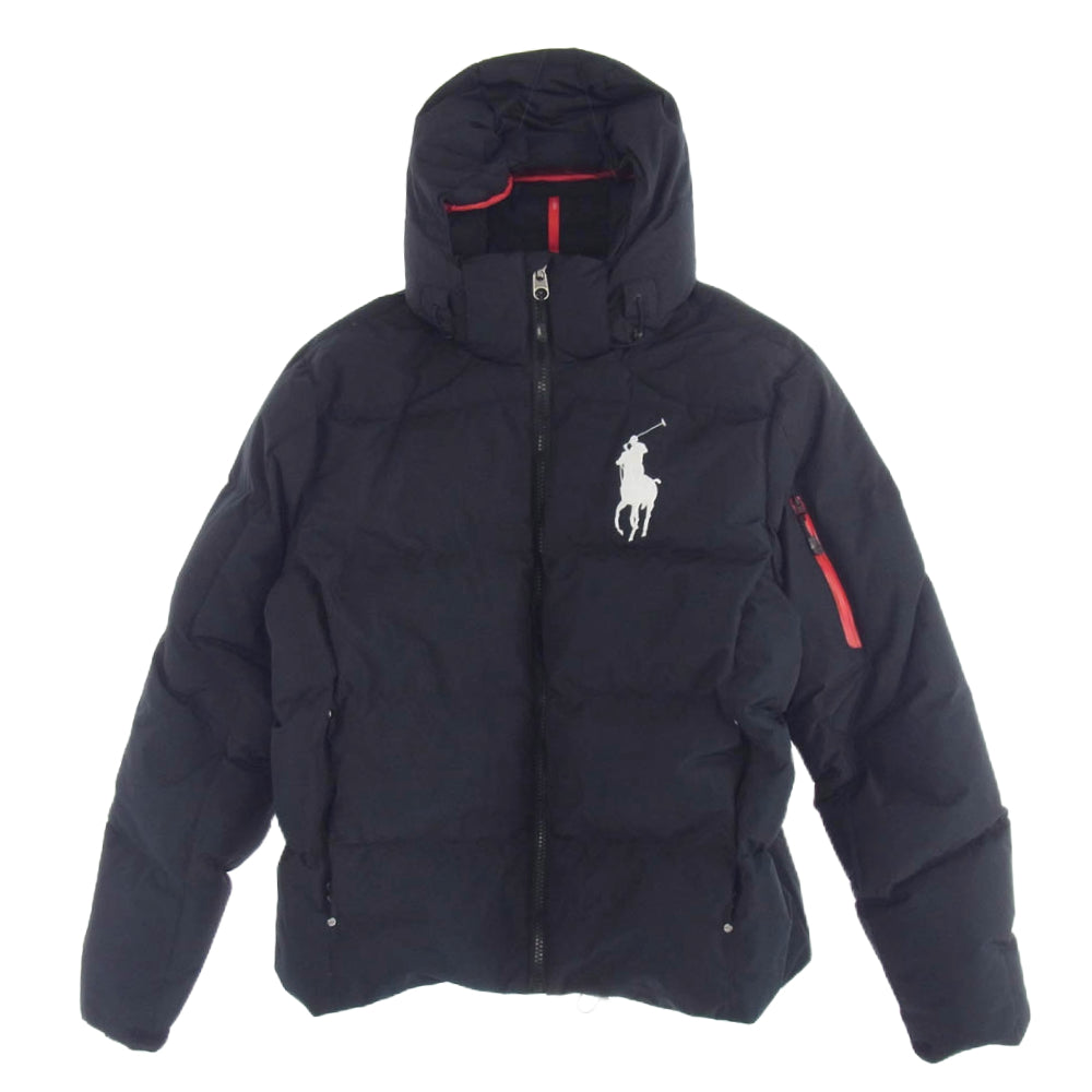 POLO RALPH LAUREN ポロ・ラルフローレン ビッグポニー刺繍 ダウンジャケット ブラック系 レッド系【中古】
