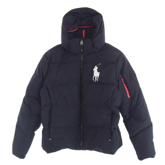 POLO RALPH LAUREN ポロ・ラルフローレン ビッグポニー刺繍 ダウンジャケット ブラック系 レッド系【中古】