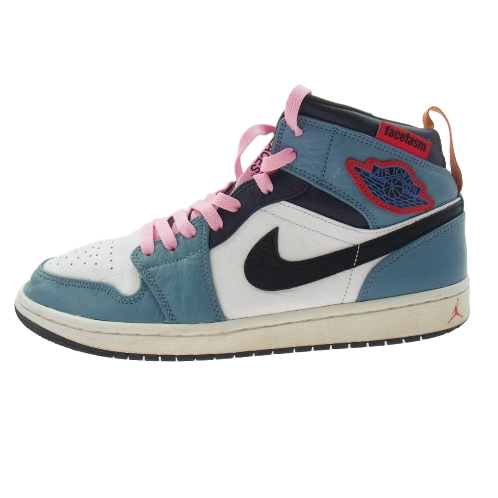 NIKE ナイキ CU2802-100 × FACETASM ファセッタズム Air Jordan 1 Mid エアージョーダン1 ミッドカットスニーカー ライトブルー系 ホワイト系 28cm【中古】