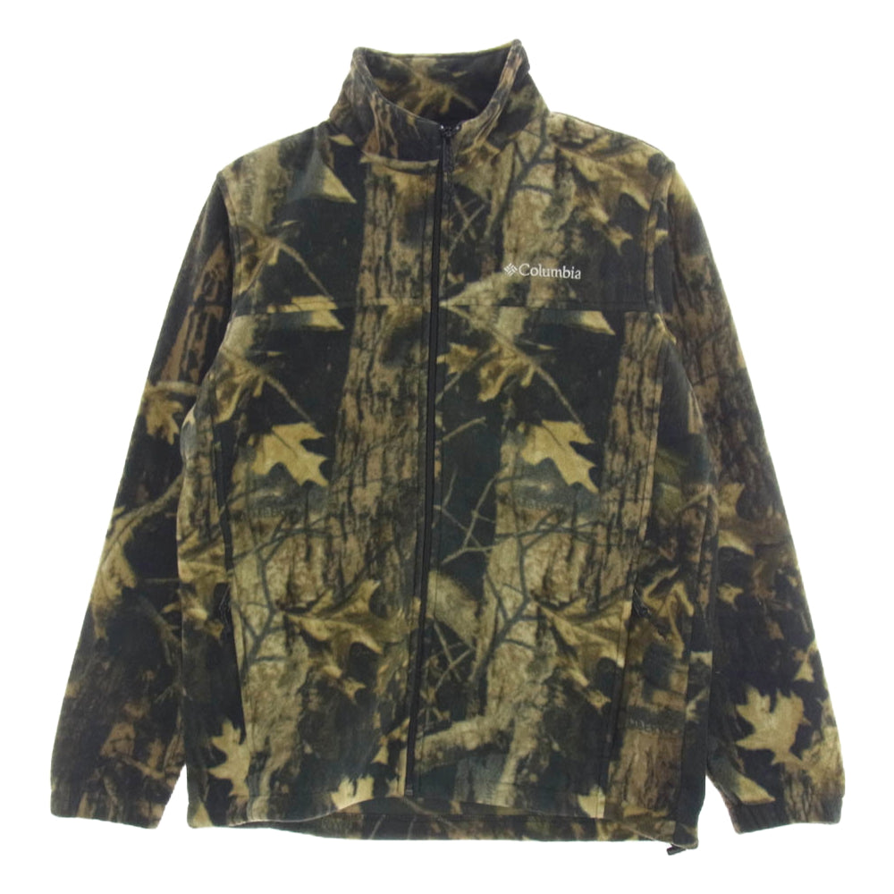 Columbia コロンビア WE6017 STEENS MOUNTAIN PRINTED JACKET スティーンズ カモフラ マウンテン フリース ジャケット ブラック系 ブラウン系 L【中古】