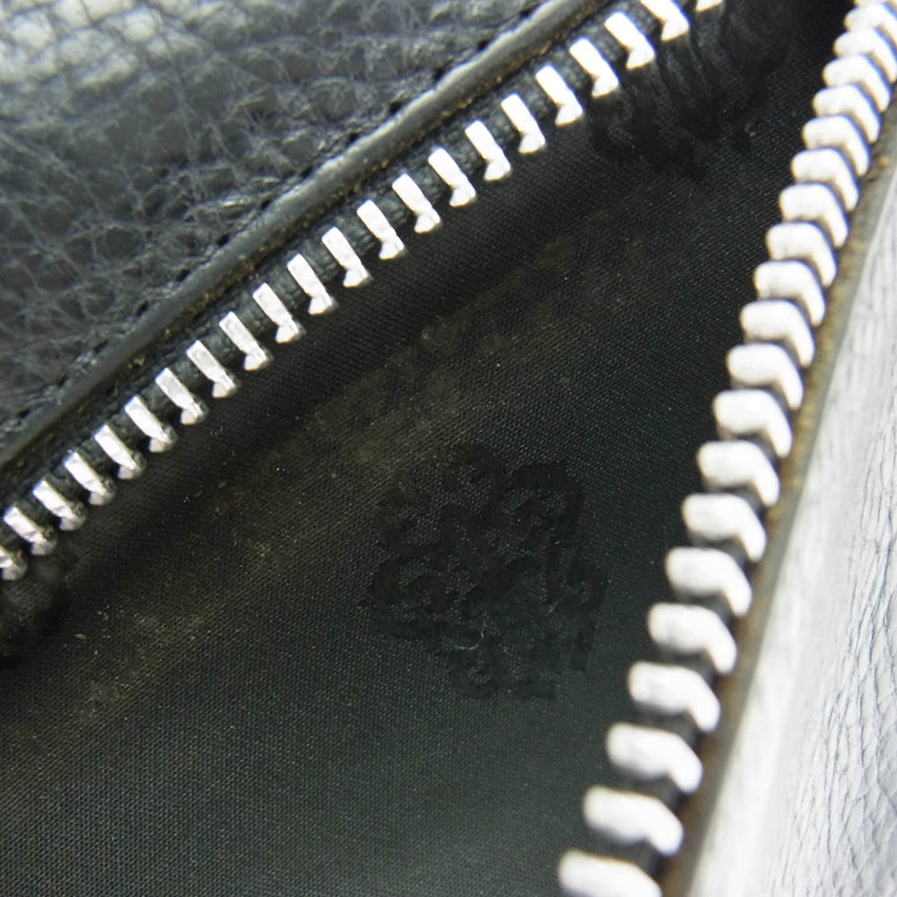 CHROME HEARTS クロムハーツ（原本有） WAVE CROSS BALL ウェーブ ウォレット クロスボタン 長財布 ブラック系【中古】