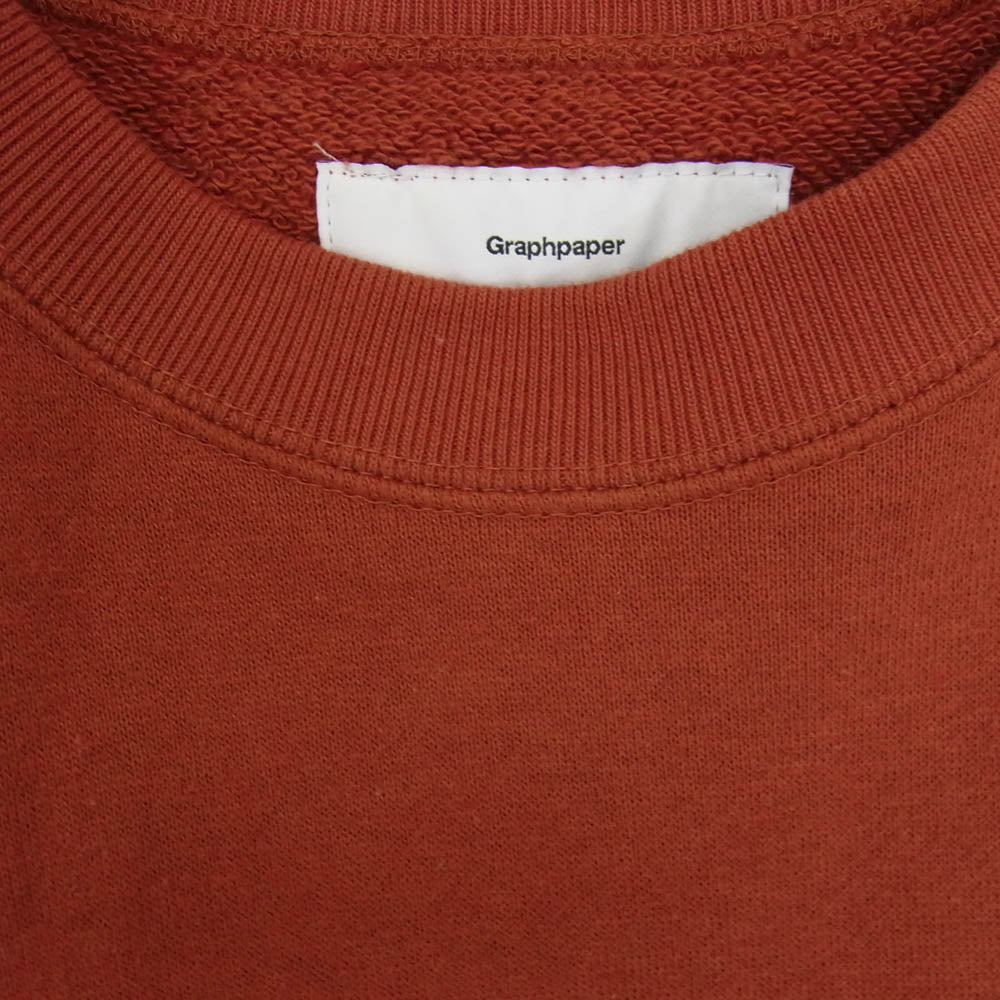 GRAPHPAPER グラフペーパー GU223-70112B × LOOPWHEELER for GP Raglan Sweat ループウィラー ラグラン スウェット バーガンディー系 2【中古】