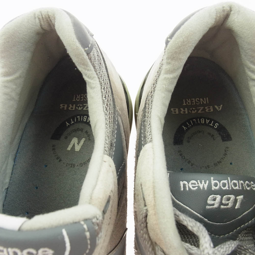 NEW BALANCE ニューバランス M991GL イングランド製 スエード ローカットスニーカー グレー系 8【中古】