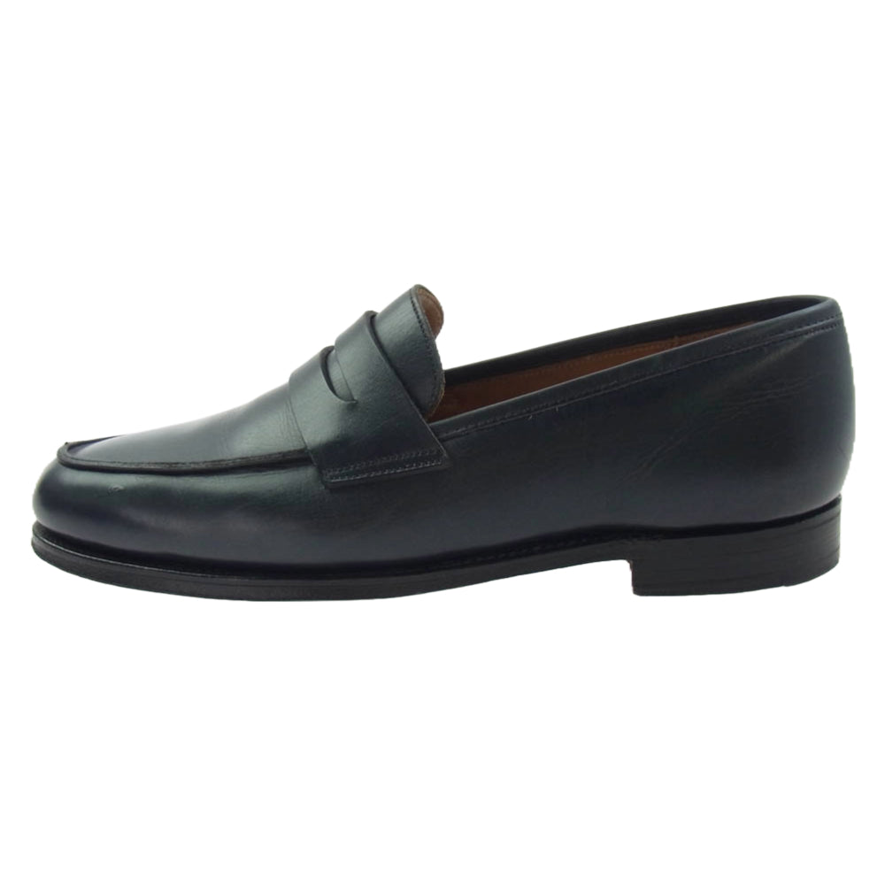 John Lobb ジョンロブ 9050 Sスタンプ CAMPUS キャンパス コイン レザー ローファー グリーン系 7E【中古】