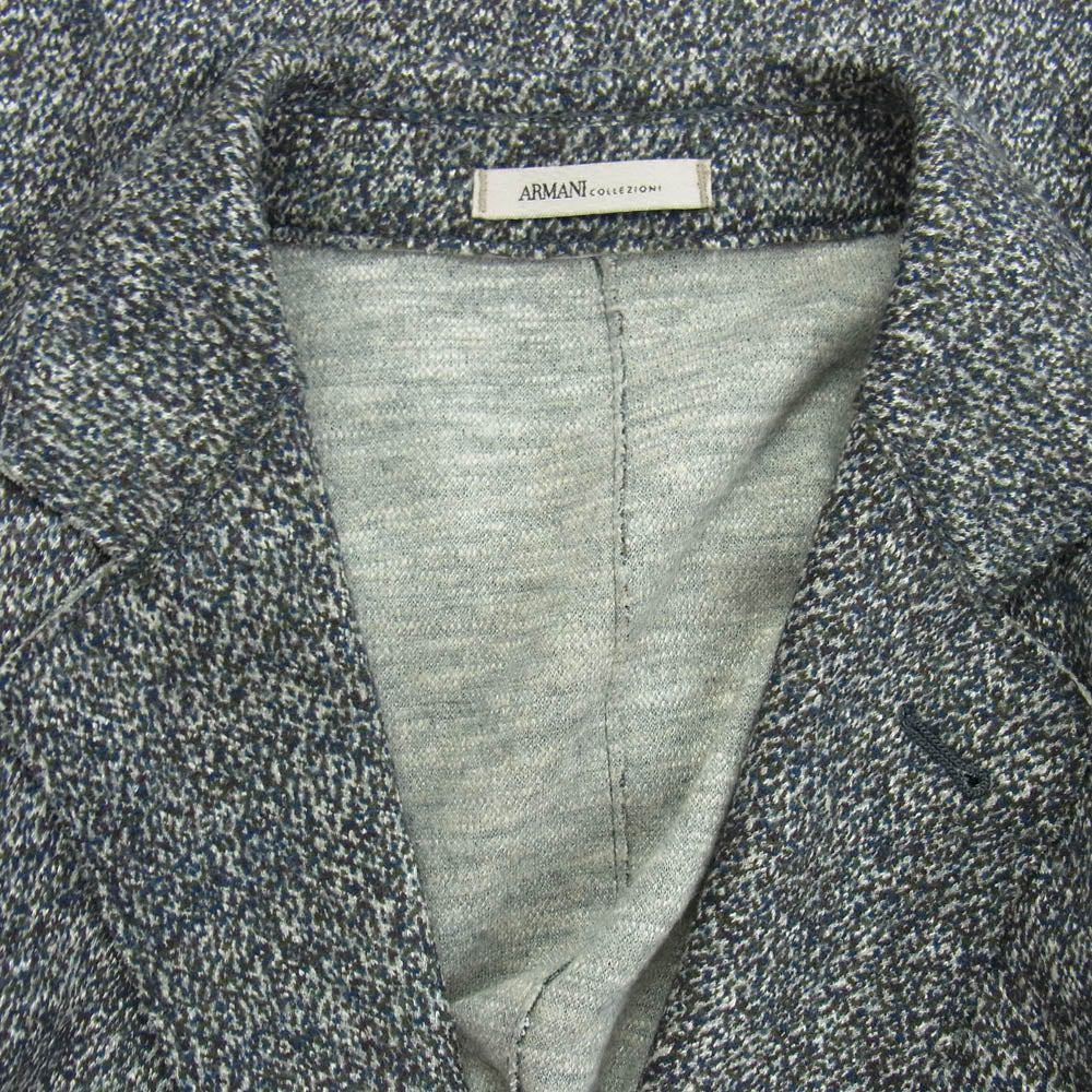 Emporio Armani エンポリオ・アルマーニ COLLEZIONI コレッツィオーニ Tailored Jacket テーラード ジャケット グレー グレー系 マルチカラー系 ITA 50【中古】