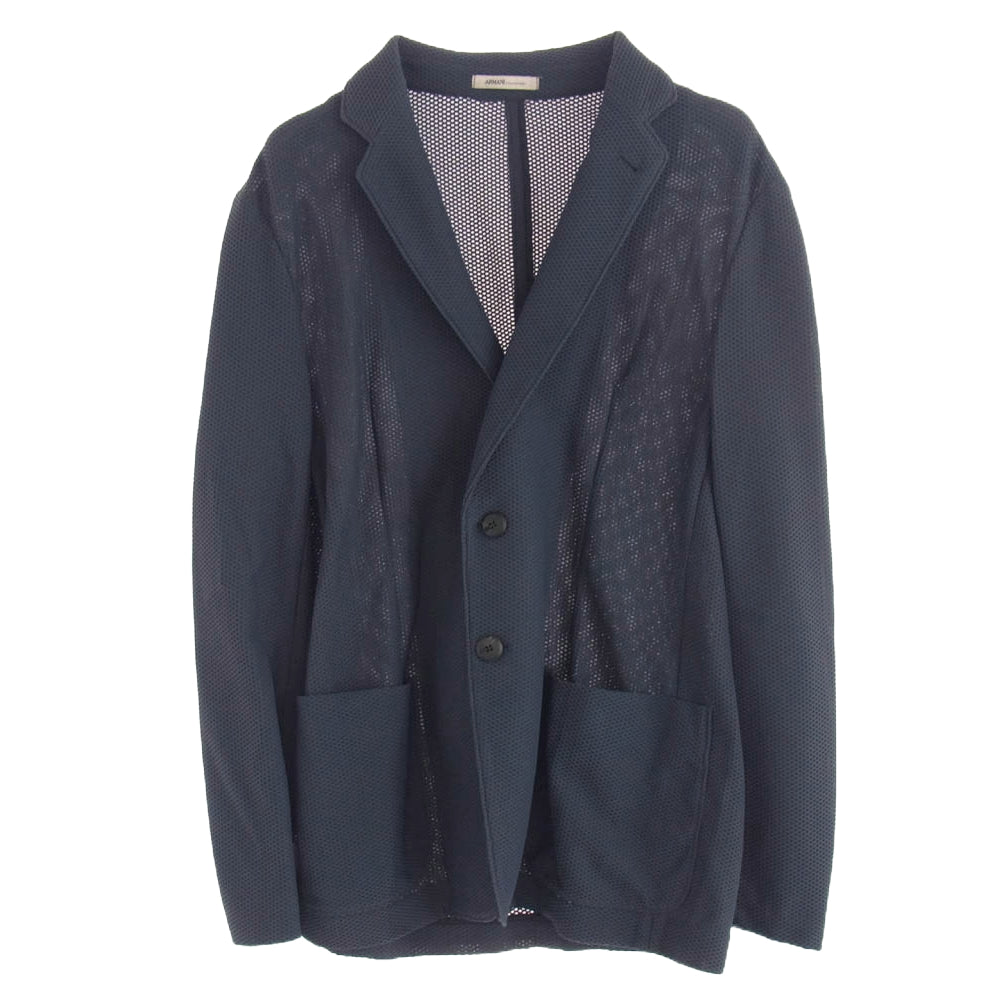 Emporio Armani エンポリオ・アルマーニ COLLEZIONI コレッツィオーニ メッシュ ジャケット ネイビー系 48【中古】